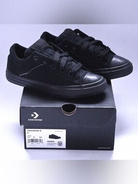 Converse Chuck Taylor All Star Low Black Monochrome Kids Size 1